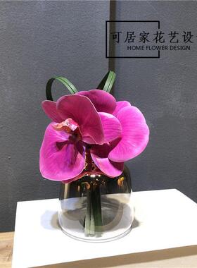 现代轻奢新中式彷真花艺小套装 样品屋展示中心洽谈桌床头柜茶几