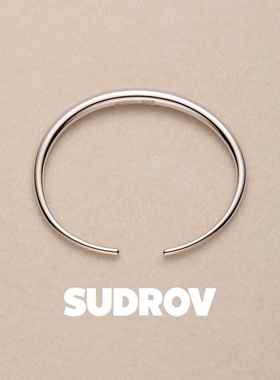正品SURDOV素觉个足银手镯女潮时尚冷淡银镯子风性年轻款纯银腕饰