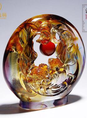 釉手工艺品金鱼饰品客厅酒柜家居装饰创意无障碍豪华乔装高档礼品
