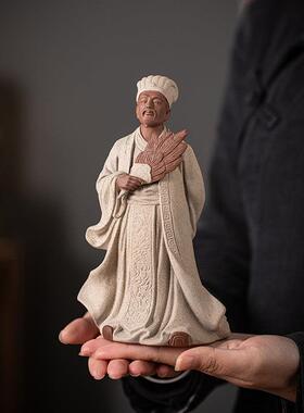 陶瓷诸葛亮摆件三国历史人物孔明禅意家居博古架办公桌面装饰摆设