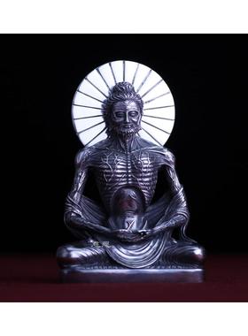 正品大慈纯银苦行释迦尼佛供 苦修佛苦行僧奉佛牟摆件庄严像可订