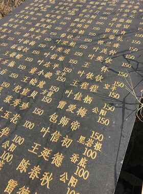 大理石功德碑客制 黑金钻花岗岩石雕彷古风格 定制墓捐工程竣工石