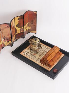 风新式样板茶室边中柜书柜软装饰设计师艺术屏橱MC-TY-80窗桌间面