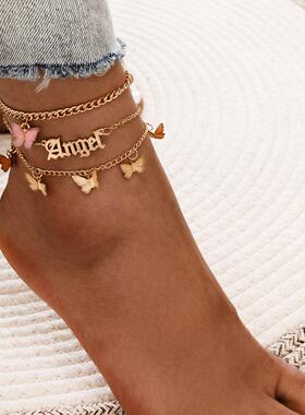 4pc/set Bohemia Shell Chain Anklet Sets For Women Sequ Ankle