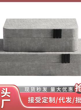 现代轻奢石头纹软装首饰盒样板间玄关电视柜收纳盒摆件创意装饰品