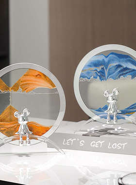 暴力熊3d流沙画摆件创意沙漏高级感客厅办公室装饰品儿童生日礼物