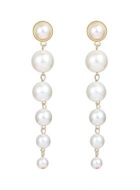 Fashion French Style Vintage Pearl Long Earrings人造珍珠耳环