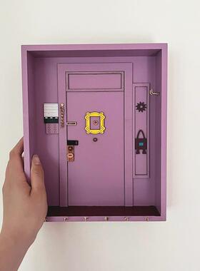 老友记钥匙挂架玄关装饰品摆件紫色复古收纳门后置物架高级感周边