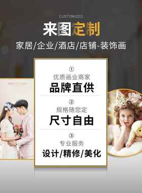 私人定制客厅装饰画玄关餐厅挂画办公室酒店油画布晶瓷画学校壁画