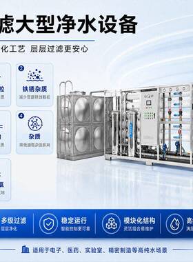超滤纯水处理大型水处理设备10吨RO纯水机桶装水饮料厂20吨净水机