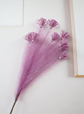 9头仿真羽毛花室内家居餐桌插花装饰花枝舞台拍摄道具假花枝