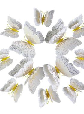 补洞眼墙贴遮丑彩色蝴蝶立体墙面装饰蝴蝶品蝴蝶流光溢彩双层