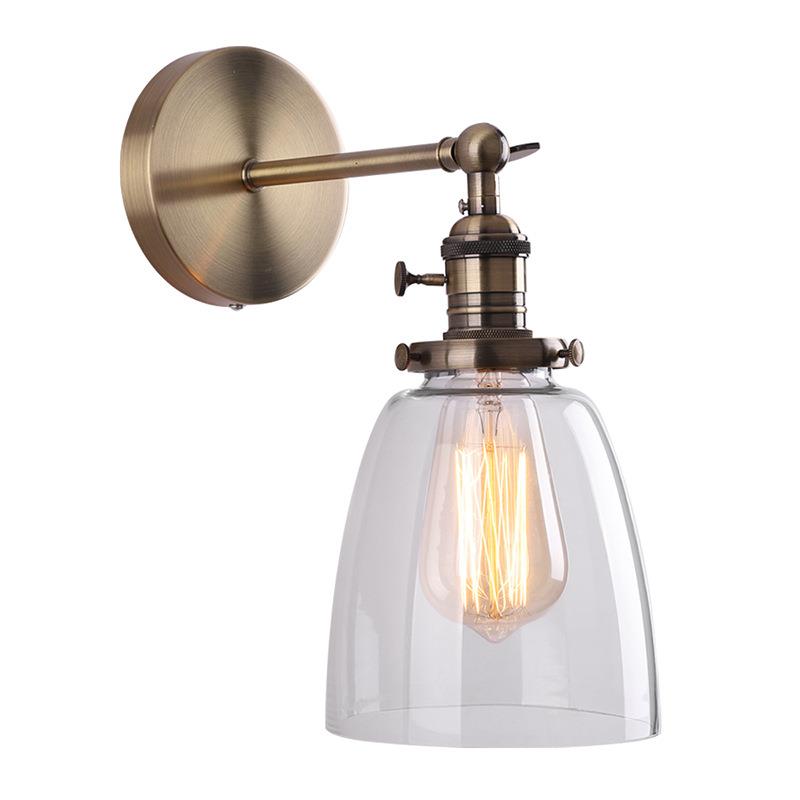 跨境复古阁楼室内壁灯创意床头壁灯走廊楼道阳台玄关E27玻璃灯具 - 图3