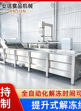 冻制品气泡解冻设备冷冻鸡胸肉鸡腿解冻机提升式肉制品解冻线