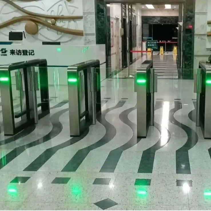 Ultra-thin luxury curved automatic swing gate | high-end office building access control swing gate access control attendance barrier
