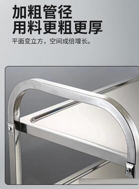 不锈钢送餐车小推车酒店收餐收碗车商用三层手推车餐厅移动上菜车