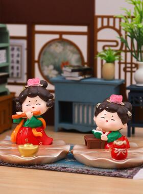 创意唐小环仕女手机支架国潮摆件多功能桌面网红直播支架