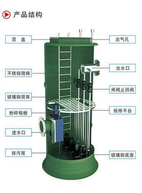 定制一体化提升泵站玻市政污水雨水提升设备地埋式排污璃钢泵站