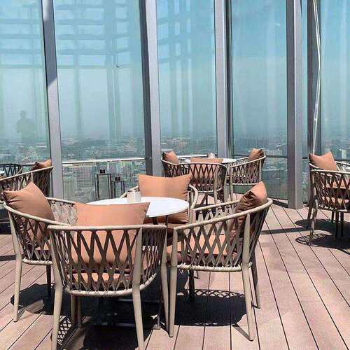户外铝合金藤椅 阳台小桌椅藤编餐桌组合 休闲餐桌椅室外庭院露台 - 图2