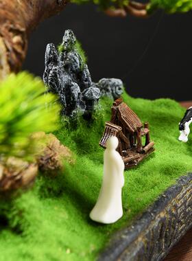 真小tb-63944件盆绿植摆微景观客仿厅电视柜桌面装饰摆设假树盆景