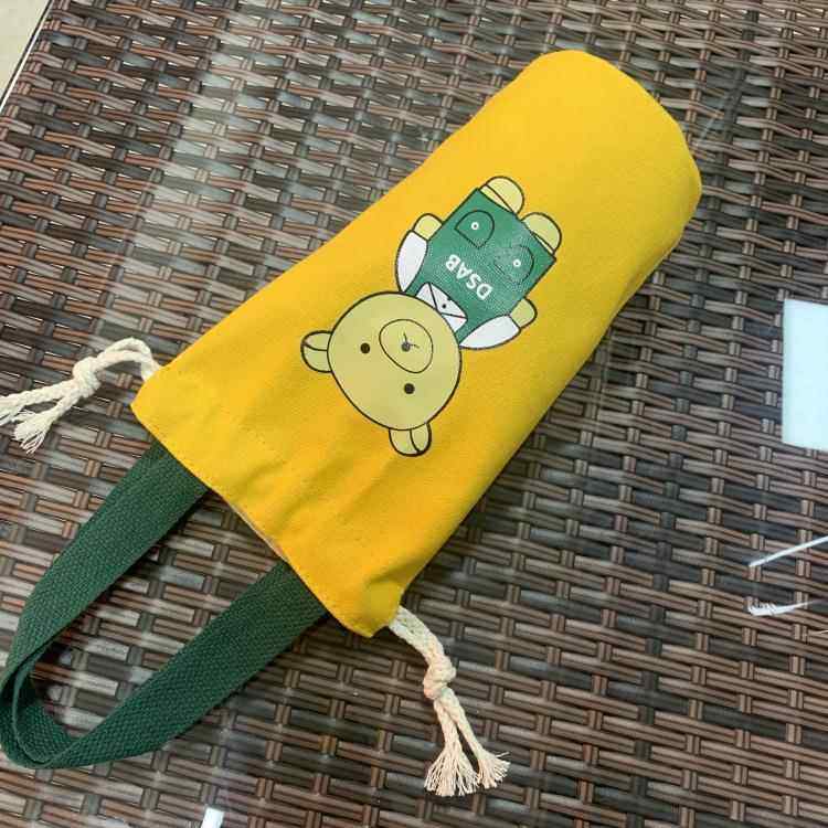 新款帆布卡通束口袋手提保温杯包水杯袋焖烧杯保护套零食妈咪袋,淘宝优惠券,粉丝福利购,淘宝优惠卷