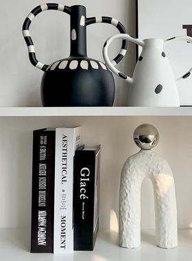 态生活现代客厅酒柜抽象条纹艺术装饰摆件高档个性小众样板间摆设