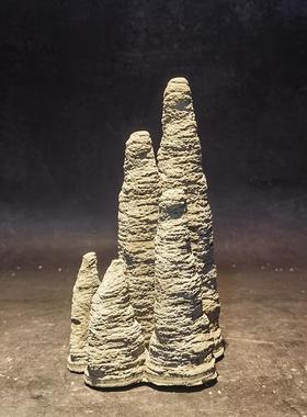 冬官手作 水泥混凝土鱼缸造景摆件装饰品景观石假山钟乳石石柱