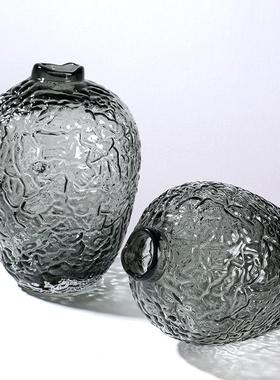 现代吊钟大肚子小口玻璃花瓶新品设计客厅水培创意插花花器