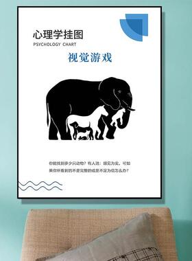 网红画新品心减挂理咨询室布置装饰挂图压错觉图不可室能图团体活