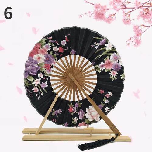 1PC Windmill Fan Female Gift Fan Japanese Round Fan Portable - 图2