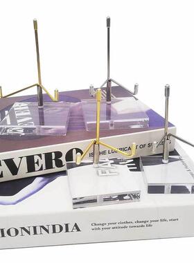 亚克力指南针透明矿标架水晶矿标底座展示架画架置物架支架首饰架