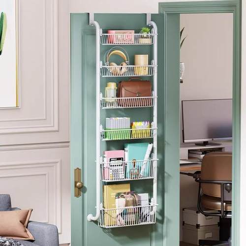 打孔卧F98H9588免室门挂架门后挂钩门后挂篮后后收纳架衣物文具雨 - 图2