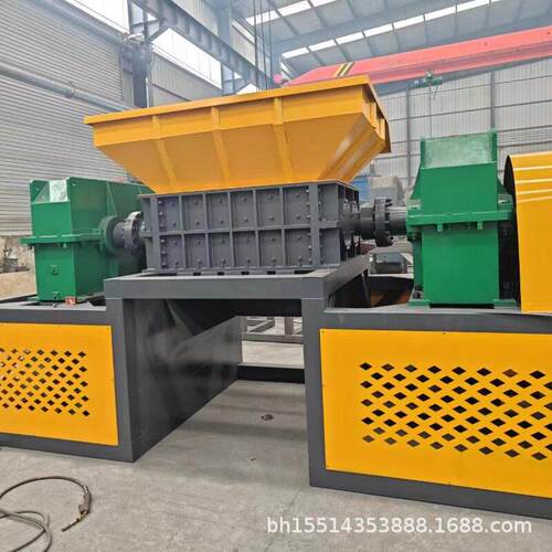 大业机型工固废垃圾油漆桶肉废冻钢金属918塑料破碎小型双轴撕碎 - 图0