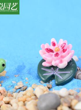 苔藓微景观装饰摆件 荷花 荷叶 小摆件 DIY材料桌面景