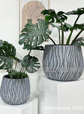 北欧落地氧化镁花盆简约家居软装KTV客厅商场别墅阳台绿植摆件