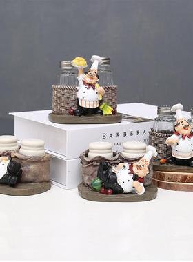 样板间餐厅酒店饭店蛋糕店创意厨房厨师调料瓶小摆件餐桌装饰品