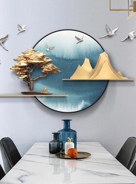 新中式客厅沙发背景墙面装饰挂件轻奢餐厅挂饰玄关过道立体壁饰鹿