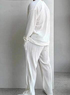 Men's suit shirt long sleeved long pants cool men's