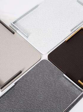 代约现家FB-PG214居方形尚把手皮革托盘时样板房展厅茶几装饰收简