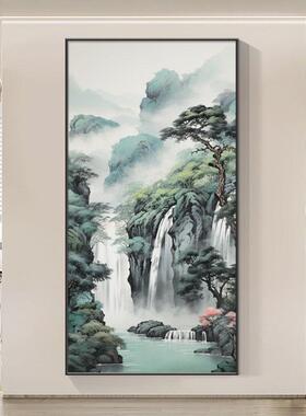 泰山日出玄关挂画山水风景客厅走廊过道壁画日照金山玄关装饰画