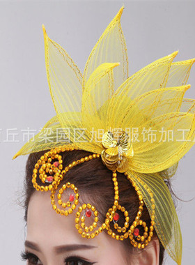 梅花开场舞蹈头饰舞台广场舞秧歌头花银色古典民族现代出服头饰