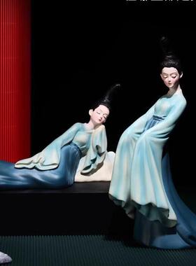 祇此青绿中古vintage摆件宋式美学唐代桌面文创ins新中式古风仕女