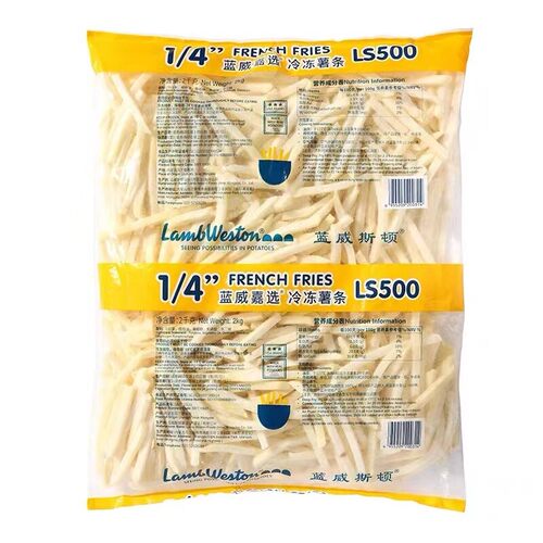 蓝威斯顿粗薯条2kg*6包冷冻曲薯条4/1直薯条LS500油炸薯条3/8薯条 - 图3