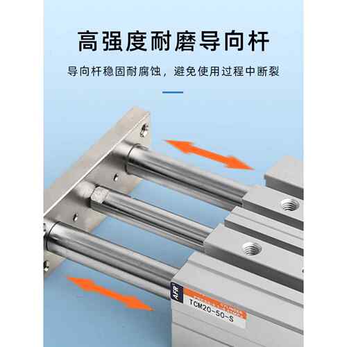 微型三轴双导杆导向气缸B52-TCM6X10S TCM10X20S MGJ6-5 MGJ10-15 - 图2