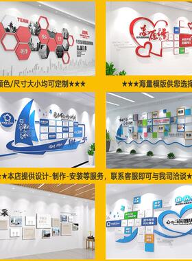 企业文化墙设计图定制作公司员工风采团队荣誉办公室高端装饰墙贴
