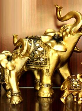 现代欧式创意礼品结婚树脂工艺品中号大象装饰品摆件家居精致