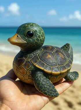 跨 境新款Sea CratureDuck 海洋动物鸭摆子树脂e工艺品件家AL9228