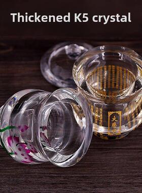 大莲花杯水晶大悲咒观音净水圣水杯进贡杯