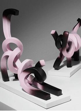 简童约卡抽象猫咪摆件创意通家居NJ120玄关儿桌面装饰房品摆设