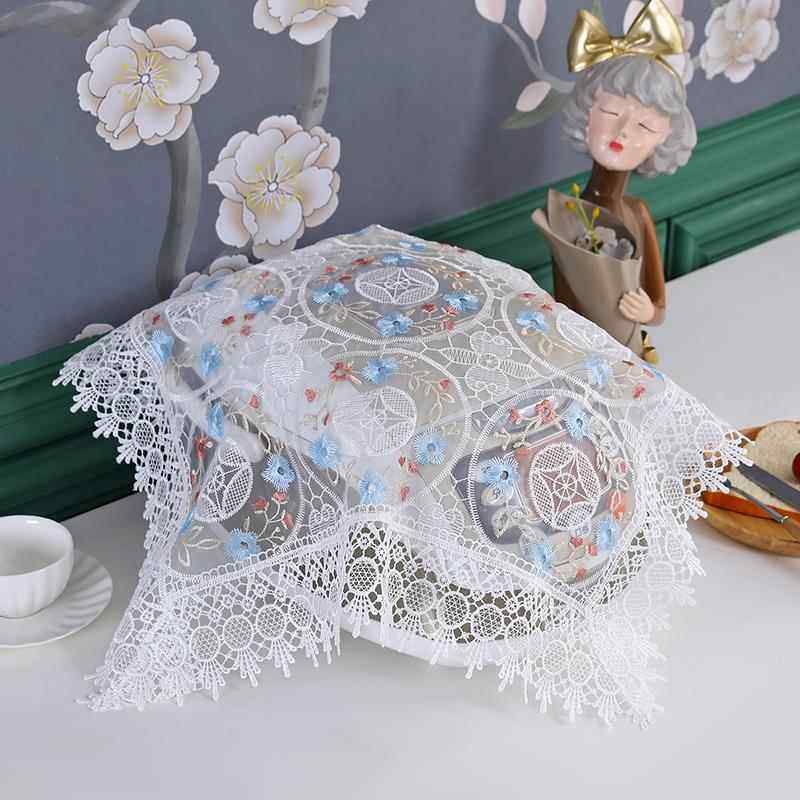 镂空蕾丝电饭锅盖巾床头柜微波炉简约小圆桌茶几布防尘罩多用盖布,淘宝优惠券,粉丝福利购,淘宝优惠卷